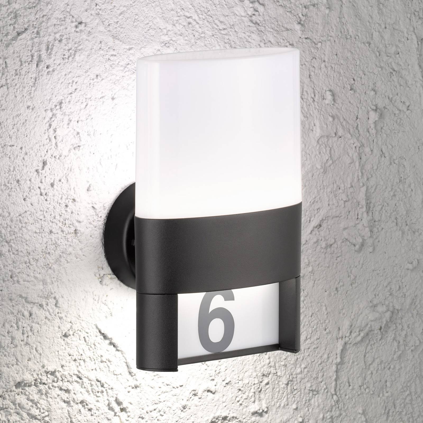 LED-Außenwandleuchte Diego, schwarz, Hausnummernleuchte LED-Außenwandleuchte Diego, schwarz, Hausnummernleuchte von WOFI
