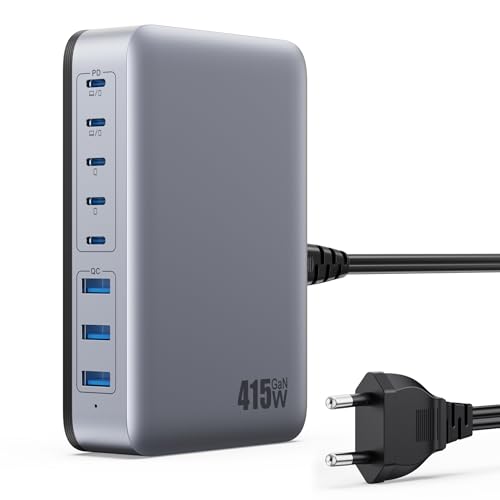 415W USB C Ladegerät Mehrfach, 8-Port Schnellladegerät GaN IV USB Ladestation mit 5 C und 3 A Ausgänge, Dual-PD 100W PPS Charger USB C Netzteil für Laptop, MacBook, iPad, iPhone, Samsung und mehr 415W USB C Ladegerät Mehrfach, 8-Port Schnellladegerät GaN IV USB Ladestation mit 5 C und 3 A Ausgänge, Dual-PD 100W PPS Charger USB C Netzteil für Laptop, MacBook, iPad, iPhone, Samsung und mehr von WOGPE