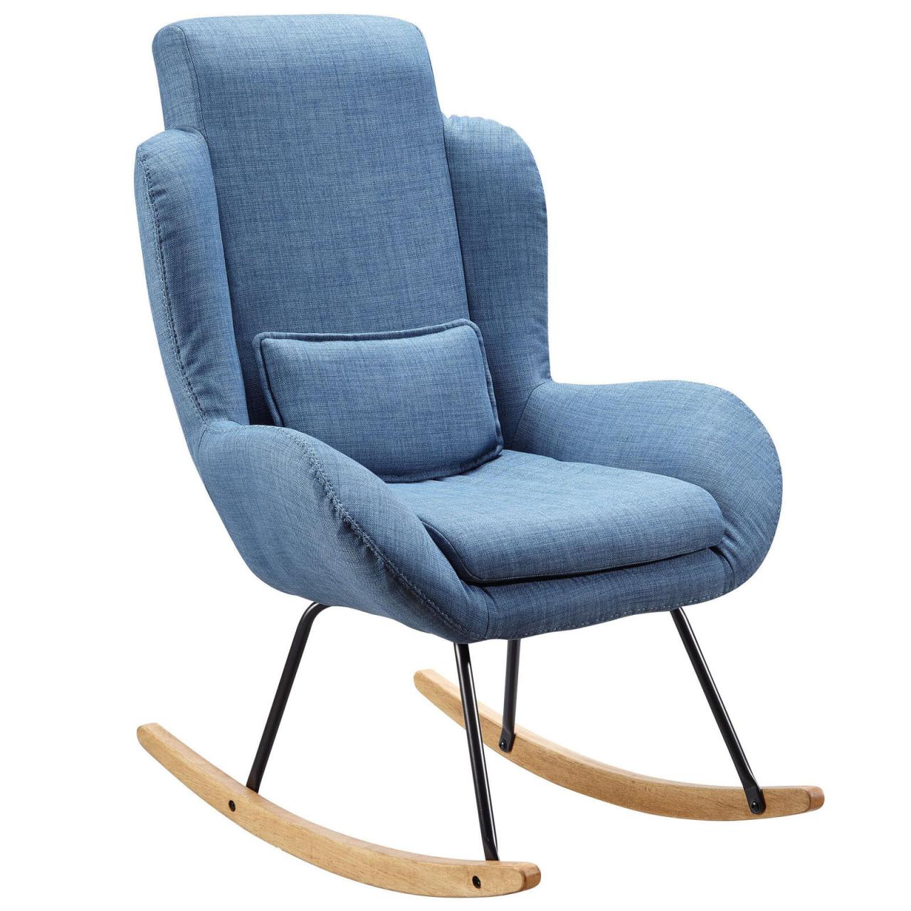 WOHNLING Schaukelstuhl 100% Polyester blau WOHNLING Schaukelstuhl 100% Polyester blau von WOHNLING