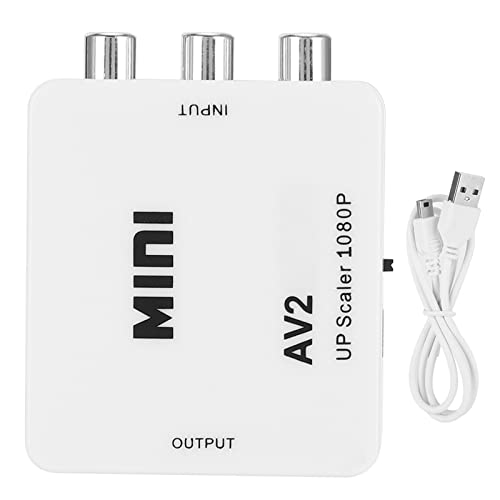 AV zum HDMI -Konverter, High Definition -Video -Transverter mit USB -Leistung, kompaktes Signal zum HDMI -Transverter -Adapter für TV, VCR, DVD -Player, Support PAL/NTSC/Secam von WOHPNLE