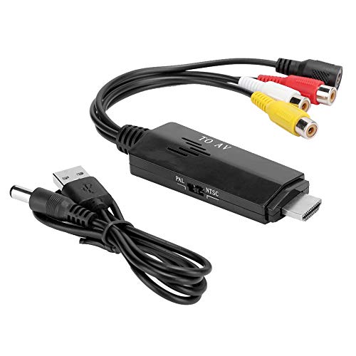 HDMI to AV Converter Cable, ABS Compact Video Adapter with USB Cable 480i or 576i Output Male to Female Signal Converter for TV, VHS, DVD, VCR HDMI to AV Converter Cable, ABS Compact Video Adapter with USB Cable 480i or 576i Output Male to Female Signal Converter for TV, VHS, DVD, VCR von WOHPNLE