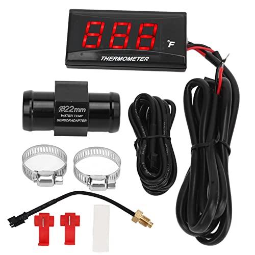 Motorcycle Water Temperature, Watertightness Digital Thermometer with ABS Housing and Bright Display Universal Water Temp Meter for Motorcycles (Red) von WOHPNLE