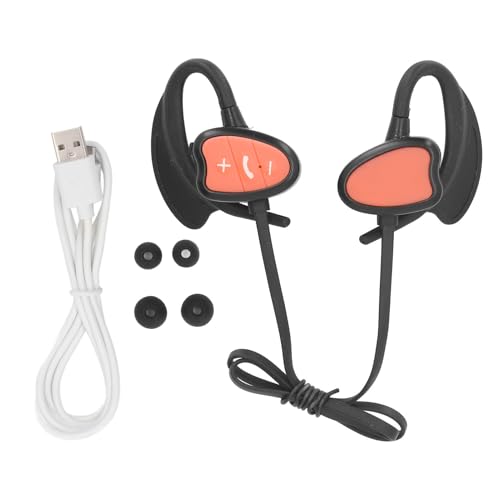 WOHPNLE Bluetooth -Schwimmkopfhörer, 32 GB Unterwasser -Ohrhörer IPX8 IPX8 Wasser Stand drahtlosen Ohrhörer mit Geräuschstündungsanrufen sicherer Anpassung Langer Akkulaufzeit (Orange) von WOHPNLE