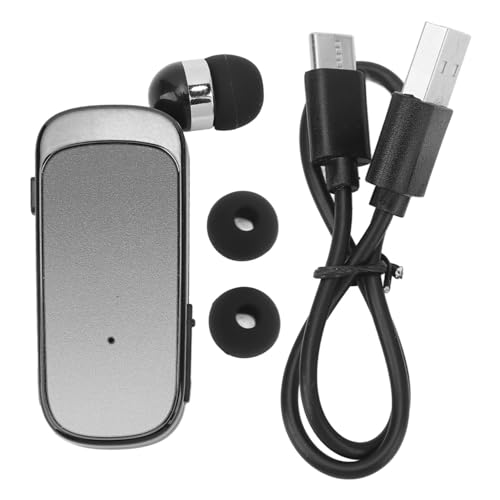 WOHPNLE LED -Batterieanzeige Bluetooth -Kopfhörer, 20 Stunden Spielzeit Retractable Headset Clip auf Ohrhörern Wireless Kopfhörer Single -Ohr -Design für Anrufe Musik (Gradient schwarz) von WOHPNLE