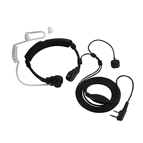 WOHPNLE Ohrhörer der Throat -Mikrofon, Extendsible Acoustic Rohr Headset -Halssteuerung mit Finger -PTT -Kopfhörer für 5R BF 888s von WOHPNLE