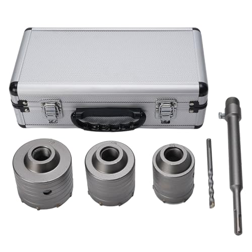 Wolframstahl Betonloch -Sägen -Kit, 4pcs Mauerwerk Loch Säge Betonbohrer Bit mit Kernbohrungen in tragbarem Speichergehäuse von WOHPNLE