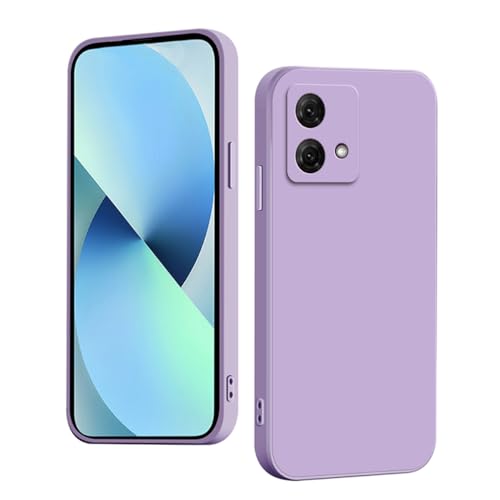 WOKEZ Hülle für Motorola Moto G84 5G, Silikon Handyhülle für Motorola G84 mit Microfiber Schutzhülle, Stoßfest Weiches Case Cover mit Kratzfest-Lila von WOKEZ