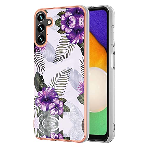 WOKEZ Hülle für Samsung Galaxy A05s 4G, Weiche TPU Silikon Handyhülle für Samsung A05s 4G mit Blumen, Dünne Kratzfest Schutzhülle mit Stoßfest Bumper für Frauen und Mädchen-6 von WOKEZ