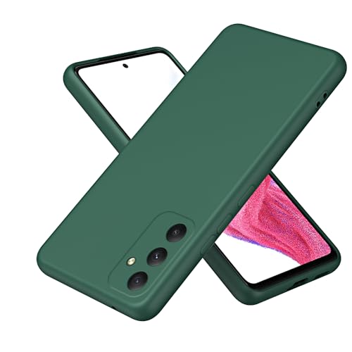 WOKEZ Hülle für Samsung Galaxy A35 5G, Dünn Silikon Handyhülle mit Microfiber für Samsung A35 5G, Stoßfest Weiches TPU Case Cover mit Kratzfest-Grün von WOKEZ