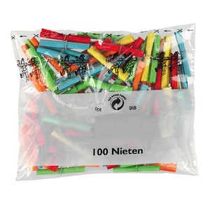 WOLF & APPENZELLER Nieten Röllchenlose verschiedene lustige Sprüche  farbsortiert 100 St. von WOLF & APPENZELLER