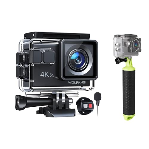 WOLFANG Action Cam GA100 4K30FPS & Schwimmender Griff Set von WOLFANG