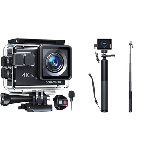 WOLFANG Action Cam GA100 4K30FPS & Wiederaufladbarer Selfie Stick Set WOLFANG Action Cam GA100 4K30FPS & Wiederaufladbarer Selfie Stick Set von WOLFANG