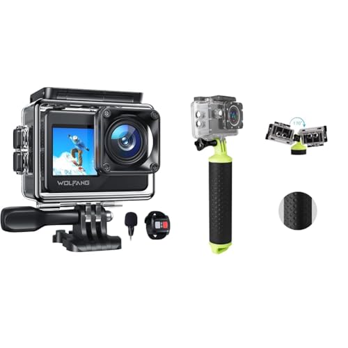 WOLFANG Action Cam GA120 4K30FPS & Schwimmender Griff Set von WOLFANG