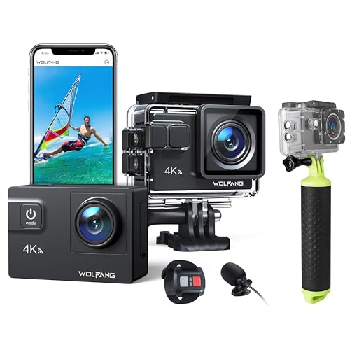 WOLFANG Action Cam GA300 4K60FPS & Schwimmender Griff Set von WOLFANG