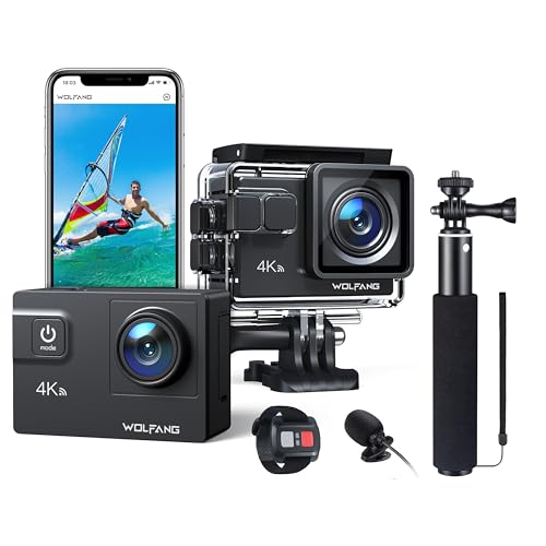 WOLFANG Action Cam GA300 4K60FPS & Selfie Stick Set von WOLFANG