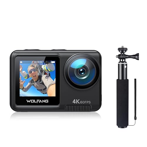WOLFANG Action Cam GA420 4K60FPS & Selfie Stick Set von WOLFANG