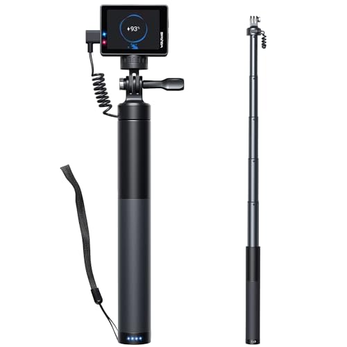 WOLFANG Action Cam Selfie Stick lädt Ihre Action-Kamera mit 2600 mAh auf (24-60CM), Schwarz, GB2200 von WOLFANG