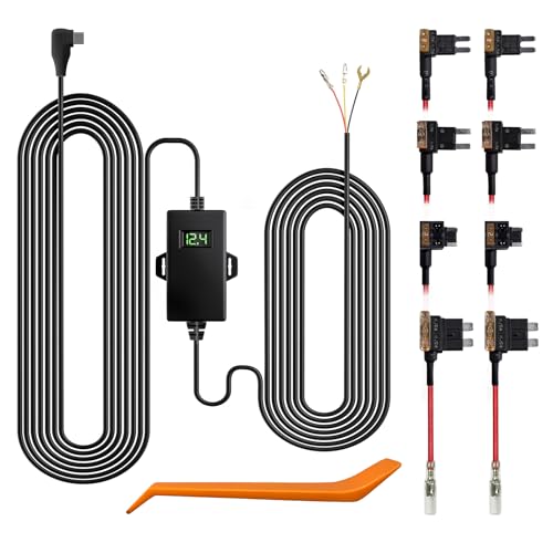 WOLFBOX Acc Hardwire Kit für G840S/G930/G850/G900/G840H, Nicht geeignet für D07, Typ-C-Hardwire-Autoladegerätkabel-Kit für Dash-Kameras mit Batterie-Entladungsschutz von WOLFBOX