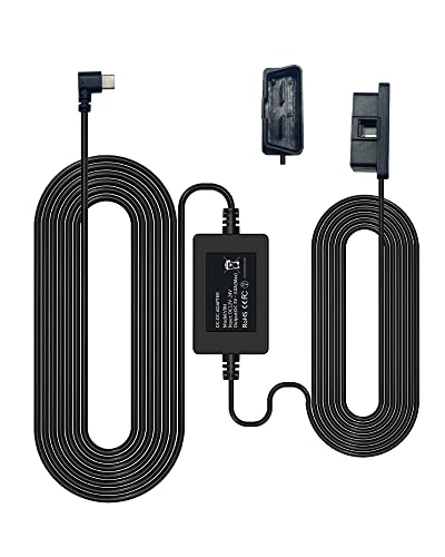 WOLFBOX USB C Hardwire Kit OBD, Hartdraht-Auto-Ladekabel-Set 12 V-24 V auf 5 V für Armaturenbrett-Kameras mit Batterie-Ablassschutz, geeignet für Typ-C G840S/G930/G910/G840H/G850/G900/i07 von WOLFBOX