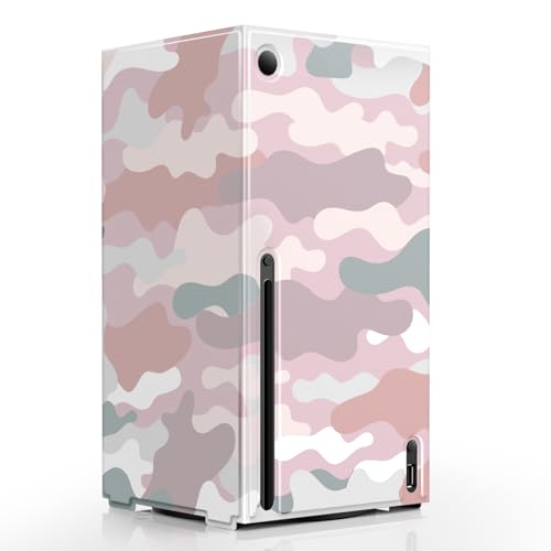 WOLIBEAR Magnetische Smart Wraps für Xbox Series X Konsole, Vollschutz Schutzhülle für Xbox Series X Zubehör mit Premium PU Leder und weichem Innenfutter - Pink Camo von WOLIBEAR