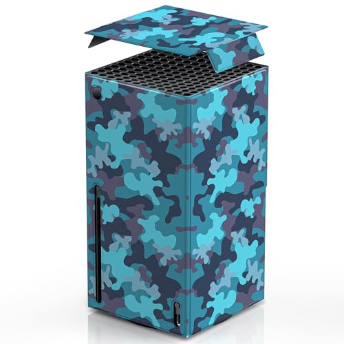 WOLIBEAR Magnetische Wraps für Xbox Series X Konsolenzubehör, neues Design, Hülle aus hochwertigem PU-Leder, Magnetverschluss und obere Abdeckung für Xbox Series X, vollständiger Schutz, Blau Camo WOLIBEAR Magnetische Wraps für Xbox Series X Konsolenzubehör, neues Design, Hülle aus hochwertigem PU-Leder, Magnetverschluss und obere Abdeckung für Xbox Series X, vollständiger Schutz, Blau Camo von WOLIBEAR