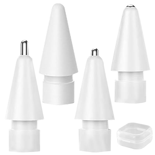 WOLMIK 4 Stück Verbesserte Spitze Kompatibel mit Apple Pencil, Verschleißfest und Hochempfindliche Metall Spitzen Set Kompatibel mit Apple Pencil Pro/ 2. Generation/ 1. Gen/USB C Ersatzspitzen von WOLMIK
