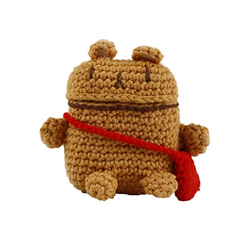 Hülle für Airpods 1 und 2 mit Silikon innen und Crochet außen in Bären Form. von WONDEE