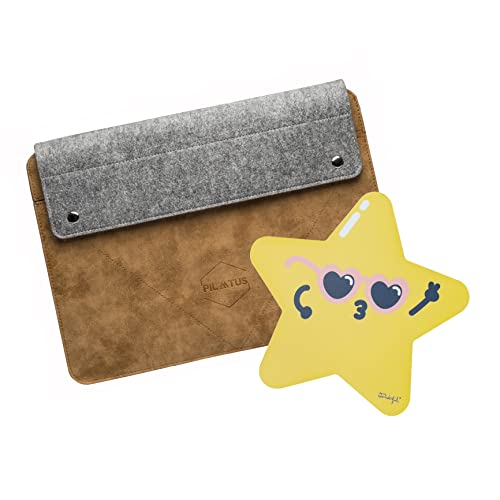 Laptop-Schutzhülle mit 14 Zoll (14 Zoll) Pilatus Caramel + Mauspad Sternform von WONDEE