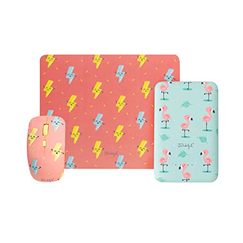 Maus + Blitzpad + Powerbank Wireless 5.000mAh Flamingos von WONDEE