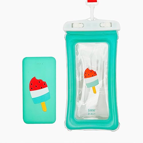 Paket Wondee Handyhülle für den Strand + Powerbank Slimmest Externer Akku USB-Triple 3A mit hoher Geschwindigkeit, 10000 mAh. von WONDEE