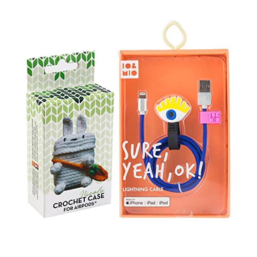 Schutzhülle für Airpod, gehäkelt, Nicole + USB-Datenkabel - Lightning Oh Yeah Schutzhülle für Airpod, gehäkelt, Nicole + USB-Datenkabel - Lightning Oh Yeah von WONDEE