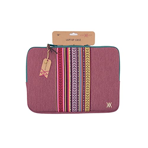 VAMVAM by Wondee Laptophülle bis 35,6 cm Laptoptasche 14 Zoll - 13 Zoll, Kirsche mit dekorativem Streifen, Farben, gepolstert und verstärkt mit Reißverschluss VAMVAM by Wondee Laptophülle bis 35,6 cm Laptoptasche 14 Zoll - 13 Zoll, Kirsche mit dekorativem Streifen, Farben, gepolstert und verstärkt mit Reißverschluss von WONDEE