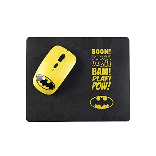 WONDEE Batman Set Kabellose Maus und Mauspad mit coolem Design - Offizielle Batman Produkte von WONDEE