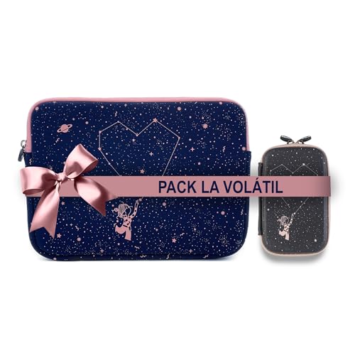 WONDEE Originelles Geschenkset, Universal-Schutzhülle für iPad und Tablet 27,9 cm (11 Zoll) + Externe Festplattenhülle 2,5 Zoll (6,35 cm) mit passendem Design von The Volatil Stars von WONDEE