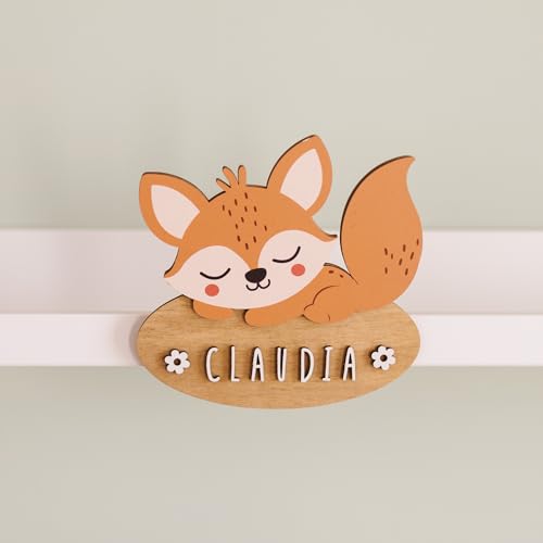 WONDEE Vintiun Türschild für Kinderzimmer mit Fuchs, personalisierbare Holznamen für Türen und Zimmer, Mädchen und Jungen, originelles Geschenk für Babys WONDEE Vintiun Türschild für Kinderzimmer mit Fuchs, personalisierbare Holznamen für Türen und Zimmer, Mädchen und Jungen, originelles Geschenk für Babys von WONDEE