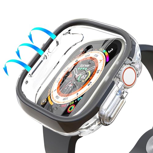 WONJOY Schutzhülle kompatibel mit Apple Watch 49/44/41/45 mm, weicher TPU-Stoßfänger, transparente Schutzhülle für iWatch Ultra SE/Serie 9/8/7/6/5/4, transparentes Zubehör [kein Bildschirm] von WONJOY