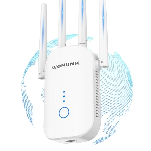 WONLINK Neueste 1200Mbit/s WLAN Verstärker, WLAN Repeater WiFi Verstärker Unterstützung von Repeater/AP/Router Modus, WLAN Range Extender mit 4*Antennas, Simple Einrichtung, EU Plug von WONLINK