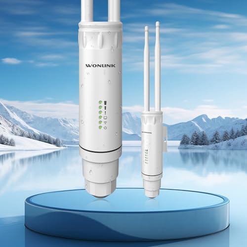 WONLINK Outdoor WLAN Access Points, AC1200 Outdoor WLAN Repeater Dualband IP66 Wasserdicht, WiFi Verstärker Wireless Access Point mit Ethernet -Port, POE, 2 Antennen, von Repeater/AP/Router Modus von WONLINK