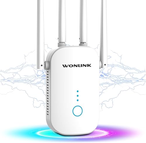 WONLINK WLAN Verstärker, 1200Mbit/s WiFi Verstärker Dualband WLAN Repeater mit 4 Schwenkbare Antenne, Ethernet-Port, MU-MIMO, Unterstützung Repeater/Router/Ap Modus für Zuhause und Büro, EU Plug, Weiß WONLINK WLAN Verstärker, 1200Mbit/s WiFi Verstärker Dualband WLAN Repeater mit 4 Schwenkbare Antenne, Ethernet-Port, MU-MIMO, Unterstützung Repeater/Router/Ap Modus für Zuhause und Büro, EU Plug, Weiß von WONLINK