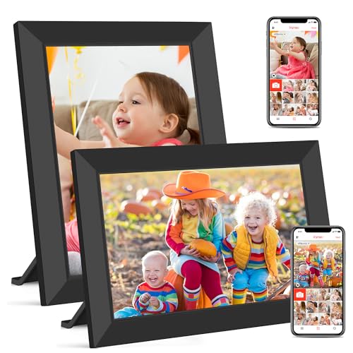 Frameo WLAN Digitaler Bilderrahmen 10,1 Zoll, HD 1280 * 800 IPS Touchscreen Elektronischer FotoRahmen mit 32GB Speicher, Auto Drehung, Einfache Weitergabe von Fotos Videos (2-Pack) von WONNIE