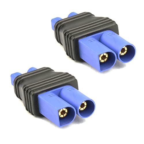 WOODGUILIN EC5-Stecker auf EC3-Buchse,EC5-EC3 Steckeradapter,für RC Helikopter,Quad-Rotor-Flugzeug Akkustecker Adapter (2 Stück EC5-EC3) Blue von WOODGUILIN