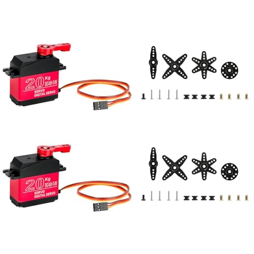 WOOLUCK® 2 Stück Digital RC Servo Motor 270°, 20KG High Torque Metallgetrieb Servomotor für RC Modelle, Starrflügel, Auto, Roboter und intelligenten DIY von WOOLUCK
