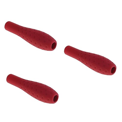 WOONEKY 3St Stift-Schutzhülle Etui Schutzhülle Stift kapazitive Stifthülle Schutzhülle für Bleistift ergonomischer Griffhalter Griffe Stiftabdeckung aus Silikon Schutzhülle aus Silikon rot von WOONEKY