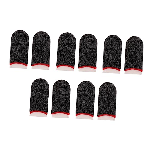 WOONEKY Fingermanschette 5 Paar Gaming-fingerabdeckung – Schweißresistente Daumenmanschette Verbessert Die Spielleistung Schwarz/silberfaser WOONEKY Fingermanschette 5 Paar Gaming-fingerabdeckung – Schweißresistente Daumenmanschette Verbessert Die Spielleistung Schwarz/silberfaser von WOONEKY