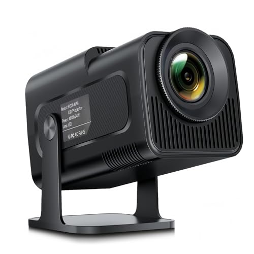 Beamer 4K Mini Projector Full HD 1080P Eingebaute Android 11.0, Unterstützt WiFi 6 und BT 5.0, Smart Beamer mit Auto Trapezkorrektur, 180°Dreh Videoprojektor für Outdoor/Heimkino von WOOPKER