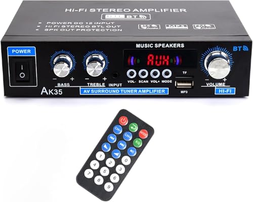WOOPKER AK35 HiFi-Verstärker, Bluetooth 5.0 Mini Verstärker HiFi Stereo Heimkino Stereo av Receiver Höhen und Bässe mit USB/RCA/MIC/FM WOOPKER AK35 HiFi-Verstärker, Bluetooth 5.0 Mini Verstärker HiFi Stereo Heimkino Stereo av Receiver Höhen und Bässe mit USB/RCA/MIC/FM von WOOPKER