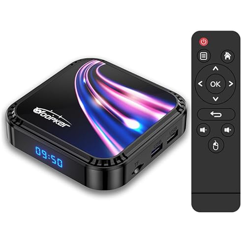 WOOPKER K52 TV Box 8K Android 13.0 Smart 4GB RAM 64GB ROM & Game Console Controller, Support 2.4G/5.8G Wifi6 Bluetooth 5.0 3D/4K/8K Video von WOOPKER