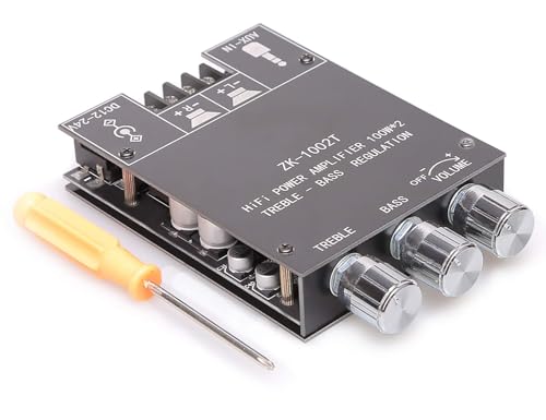 ZK-1002T 2.0 Channel Bluetooth 5.0 Amplifier Board 200W HiFi Verstärker Subwoofer Audio AMP mit Treble und Bass Control BT und AUX Inputs, DC 12-24V 2.0 Channel Stereo AMP Modul für DIY Lautsprecher ZK-1002T 2.0 Channel Bluetooth 5.0 Amplifier Board 200W HiFi Verstärker Subwoofer Audio AMP mit Treble und Bass Control BT und AUX Inputs, DC 12-24V 2.0 Channel Stereo AMP Modul für DIY Lautsprecher von WOOPKER