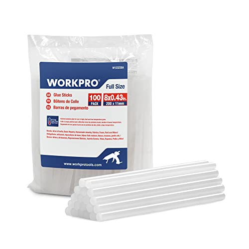 WORKPRO 100 Stück Heißklebestifte, 200 x 11 mm, transparent, Universal, für Heißklebepistole, ideal für Basteln, Handwerk, Freizeit WORKPRO 100 Stück Heißklebestifte, 200 x 11 mm, transparent, Universal, für Heißklebepistole, ideal für Basteln, Handwerk, Freizeit von WORKPRO