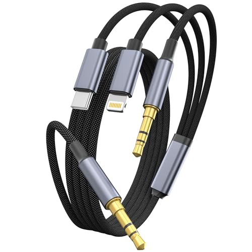 Lightning USB C und 3,5mm auf 3,5mm Audiokabel, 3-in-1 Audiokabelanschluss iPhone Kopfhörerbuchse Aux Kabel kompatibel mit iPhone 15 14 13 iPad iPod für Auto Heim Stereo, Lautsprecher, Kopfhörer 2m Lightning USB C und 3,5mm auf 3,5mm Audiokabel, 3-in-1 Audiokabelanschluss iPhone Kopfhörerbuchse Aux Kabel kompatibel mit iPhone 15 14 13 iPad iPod für Auto Heim Stereo, Lautsprecher, Kopfhörer 2m von WORLDBOYU